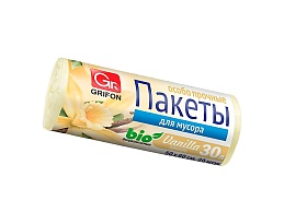 Мешки для мусора 30 л, ароматизированные, Ваниль, бежевые, в рулоне 20 шт., ПНД, 9 мкм, 560х530 мм, GRIFON Aroma, 101-020 V в Красноярске