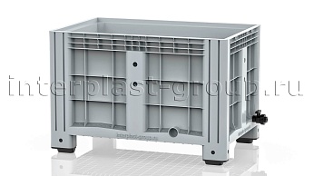 Контейнер iBox сплошной на ножках с краном серый в Красноярске