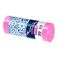 Мешки для мусора 30 л, розовые, в рулоне 30 шт., ПНД, 8 мкм, 560х480 мм, Узоры Чистоты, МУ3605 (ММЭ-30роз) в Красноярске