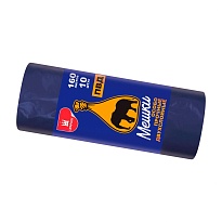 Мешки для мусора 160 л, синие, рулон 10 шт., ПВД, 35 мкм, 1100х900 мм, Уфа Пак, МВ1755 (МВ 160-10ср) в Красноярске