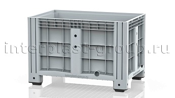 Контейнер iBox сплошной на ножках с пробкой 1 дюйм серый в Красноярске