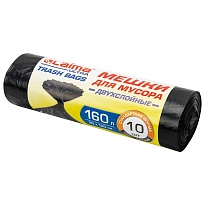 Мешки для мусора 160 л, черные, в рулоне 10 шт., ПВД, 30 мкм, 1200х900 мм, LAIMA ULTRA, 607694 в Красноярске