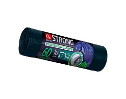 Мешки для мусора 60 л, двухслойные, синие, в рулоне 10 шт., ПВД, 30 мкм, 700х600 мм, GRIFON SUPER POWER , 101-090 в Красноярске