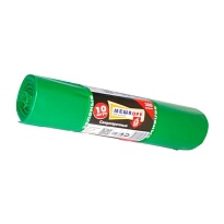 Мешки для мусора 300 л, зеленые, в рулоне 10 шт., ПВД 65 мкм, 1400х1000 мм, МЕШКОFF, 4922 в Красноярске