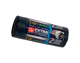 Мешки для мусора 120 л, двухслойные, синие, в рулоне 5 шт., ПВД, 45 мкм, 1100х700 мм, GRIFON EXTRA STRONG, 101-076 в Красноярске