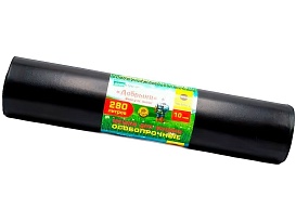 Мешки для мусора 280 л, ароматизированные, черные, в рулоне 10 шт., ПВД 110 мкм, 1400х930 мм, Добрыня, Dob28010black в Красноярске