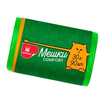 Мешки для мусора 30 л, зеленые, в рулоне 90 шт., ПНД, 6 мкм, 560х480 мм, Comfort, М4268 в Красноярске
