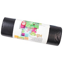 Мешки для мусора 220 л, черные, в рулоне 10 шт., ПВД, 29 мкм, 1100х830 мм, Концепция Быта ЭкоДом, 604924 в Красноярске