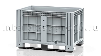 Контейнер iBox сплошной на полозьях с пробкой 1 дюйм серый в Красноярске