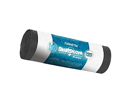 Мешки для мусора 120 л, черные, в рулоне 10 шт., ПНД, 14 мкм, 1100х700 мм, SIBIRSKAYA, 101-008 S в Красноярске