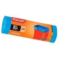 Мешки для мусора 80 л, синие, в рулоне 20 шт., ПНД, 12 мкм, 900х700 мм, PACLAN Classic, 606335 в Красноярске