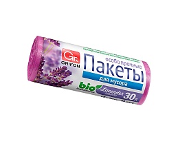Мешки для мусора 30 л, ароматизированные, Лаванда, сиреневые, в рулоне 20 шт., ПНД, 9 мкм, 560х530 мм, GRIFON Aroma, 101-020 La в Красноярске