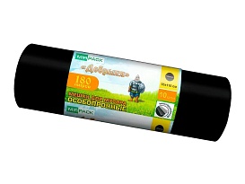 Мешки для мусора 180 л, ароматизированные, черные, в рулоне 10 шт., ПВД, 100 мкм, 1100х930 мм, Добрыня, Dob18010black в Красноярске