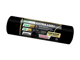 Мешки для мусора 240 л, черные, в рулоне 10 шт., ПВД 60 мкм, 1300х930 мм, EXTRA LUX+, 24010115 в Красноярске